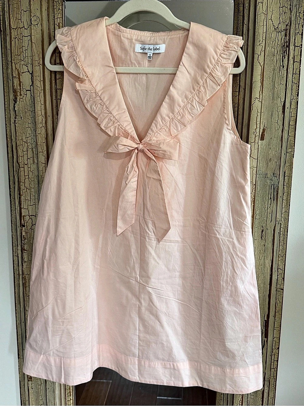 NWOT Sofie the label Pink Ruffle Bow Mini Dress Size Medium